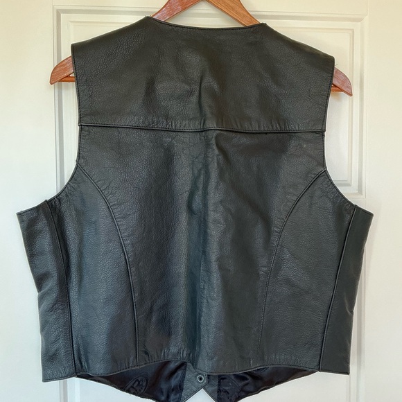 Women’s Black Leather Motorcycle Vest XL - Picture 2 of 9